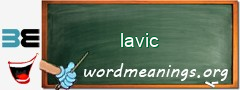 WordMeaning blackboard for lavic